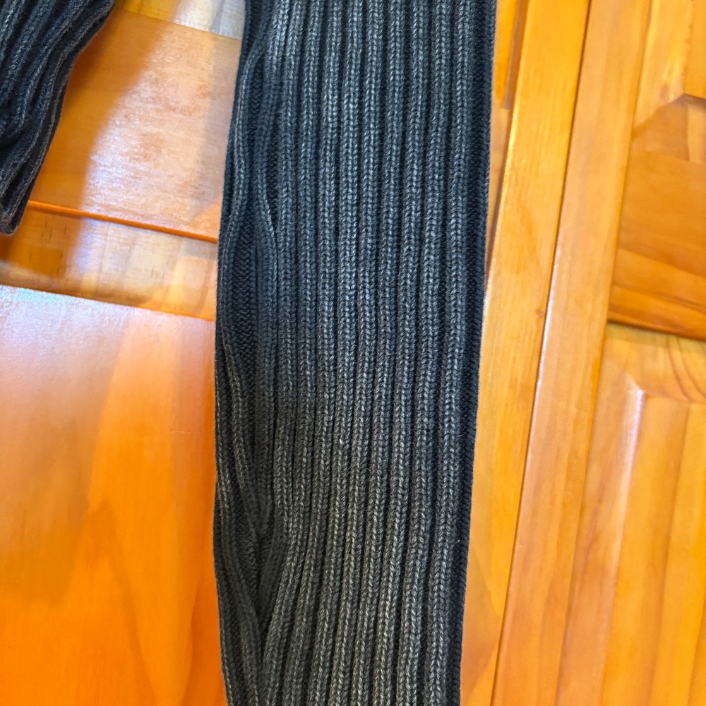 BDG Thea Ribbed Track Sweater in Size Large, Black Wash, Cropped Turtleneck - Picture 7 of 11